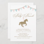 きらきらキャラクセル 馬 | ベビーシャワー招待状 招待状 (正面/裏面)