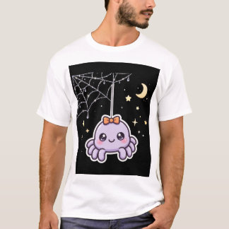 きらきらクモの巣Tシャツ かわいいスパイダー Tシャツ