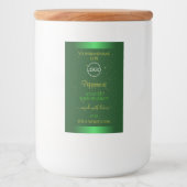 きらきらグリーンの製品ラベル ソフトグリッター ロゴ追加 フードラベル (正面)