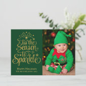 きらきらグリーンゴールド写真「 Tis The Season 」 シーズンカード (スタンド正面)