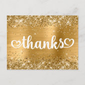 きらきらゴールドキュートハート スウィート16 サンクス ポストカード (正面)