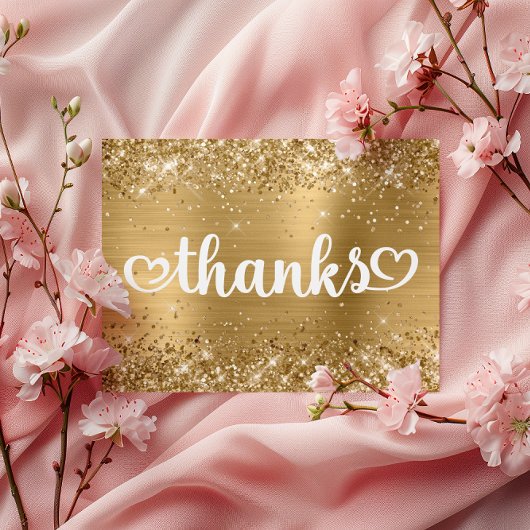 きらきらゴールドキュートハート スウィート16 サンクス ポストカード