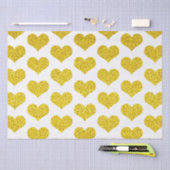 きらきらゴールドハートパターン ウェディング ホリデー 薄葉紙 (クラフト)