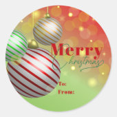 きらきらゴールドライト フェスティブオーナメント クリスマス ラウンドシール (正面)