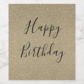 きらきらゴールド ブラック ゴールデン ハッピー バースデー スパークリー ワインラベル (シングルラベル)