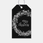 きらきらシルバースター メリークリスマス ブラック ギフトタグ (正面)