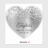 きらきらシルバーフォイルのハート型 ミスXV アニョス シール (シート)