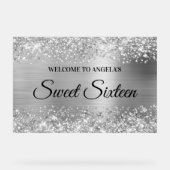 きらきらシルバーフォイル スイート16 ウェルカム アクリルサイン (正面)