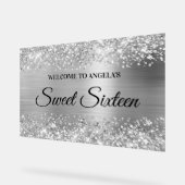 きらきらシルバーフォイル スイート16 ウェルカム アクリルサイン (傾斜)