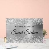 きらきらシルバーフォイル スイート16 ウェルカム アクリルサイン (ウェディング)
