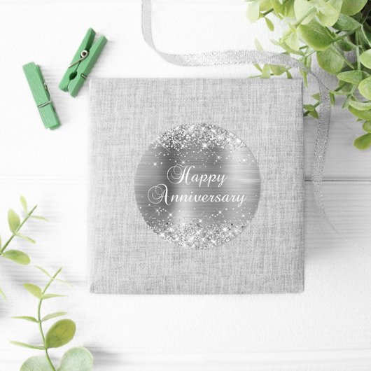 きらきらシルバーフォイル ハッピーアニバーサリー ラウンドシール