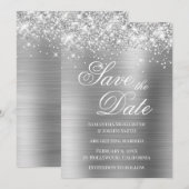 きらきらシルバーフォイル Save the Date 招待状 (正面/裏面)