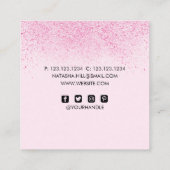 きらきらピンクのグリッター スクエア名刺 (裏面)