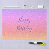 きらきらピンクパープルオンブレ カラフルハッピーバースデー 薄葉紙 (クラフト)