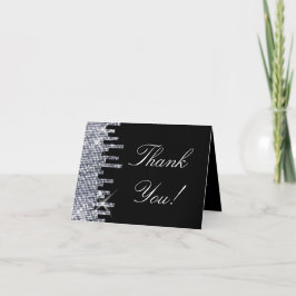 きらきらブラック/シルバー グラマラス サンクス サンキューカード