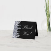 きらきらブラック/シルバー グラマラス サンクス サンキューカード (正面)