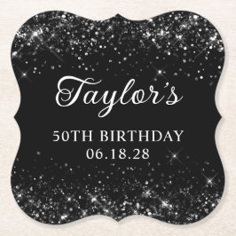 きらきらブラック 50歳の誕生日 ペーパーコースター