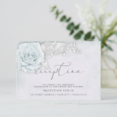きらきらブルーとホワイトのローズの披露宴 招待状 (スタンド正面)