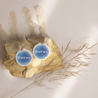 きらきらブルー感謝の夢のようなウェディング ラウンドシール