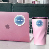 きらきらブルー感謝の夢のようなウェディング ラウンドシール