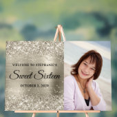 きらきらプラチナ箔スイートシックスティーンウェルカム アクリルサイン (ニュートラル)