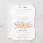 きらきらベイビースプリンクル詩 ピーチグレイ 招待状 (正面)