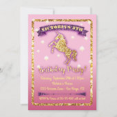 きらきらユニコーン誕生日パーティー招待状 招待状 (正面)
