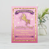 きらきらユニコーン誕生日パーティー招待状 招待状 (スタンド正面)