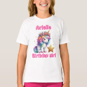 きらきらユニコーン魔法の星ガールズの誕生日 Tシャツ (正面)