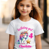 きらきらユニコーン魔法の星 女の子の誕生日 Tシャツ