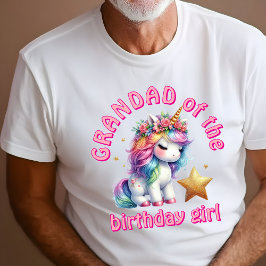 きらきらユニコーン魔法少女お誕生日おじいちゃん Tシャツ