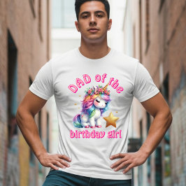きらきらユニコーン魔法少女の年齢の誕生日パパ Tシャツ