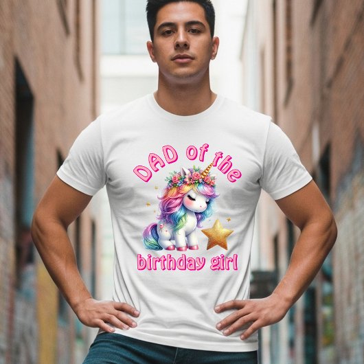 きらきらユニコーン魔法少女の年齢の誕生日パパ Tシャツ