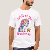きらきらユニコーン魔法少女の年齢の誕生日パパ Tシャツ (正面)