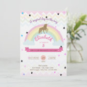きらきらユニコーン、レインボースターズ 誕生日招待状 招待状 (スタンド正面)