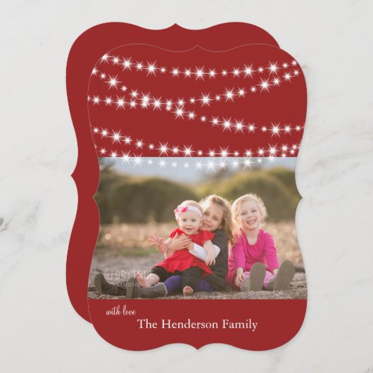 きらきらライトのホリデー写真カード シーズンカード (正面/裏面)
