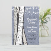 きらきらライトの樺の木のリハーサルディナー招待状 招待状 (スタンド正面)