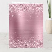 きらきらライトピンクのホイルを使った大きなハッピーバースデー カード (裏面)