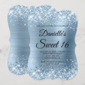 きらきらライトブルーフォイルスイート16 招待状 (正面/裏面)