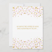 きらきらリトルスターズ ツインズ ベビーシャワー ピンク ゴールド 招待状 (裏面)