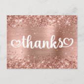 きらきらローズゴールド ハート かわいい スイート16 サンクス ポストカード (正面)