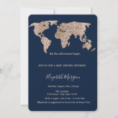 きらきら世界地図の星のベビーシャワー 招待状 (正面)