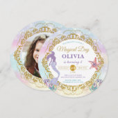 きらきら人魚 海の中の誕生日写真 招待状 (正面/裏面)