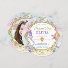 きらきら人魚 海の中の誕生日写真 招待状