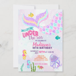 きらきら人魚 海の中の誕生日招待状 招待状