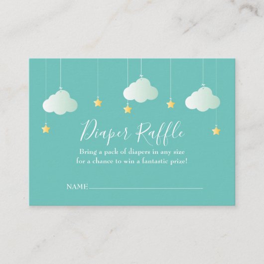 きらきら光るおむつラッフルベビーシャワー エンクロージャーカード (正面)