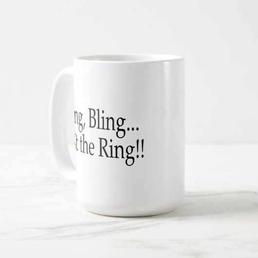きらきら光るなきらきら光る私はリングの結婚式の婚約を得ました コーヒーマグカップ (正面左)