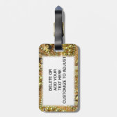 きらきら光るなエレガントな金ゴールド ラゲッジタグ (裏面縦)