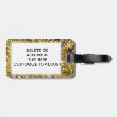 きらきら光るなエレガントな金ゴールド ラゲッジタグ (裏面横)