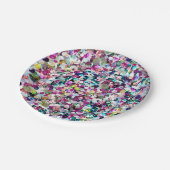 きらきら光るなガーリーな虹のフェイクなスパンコール ペーパープレート (アングル)